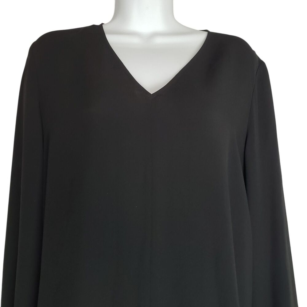 Eileen Fisher Silk Georgette Crepe Dolman Sleeve Top Womens XS Black Damaged - Picture 11 of 12